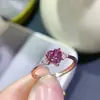 Venda Direta de Fábrica de Anéis Alexander com Pedra Principal de 6mm, Atacado da Fábrica, com Intensa Mudança de Cor Vermelho-Verde