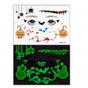 Tatuaje facial de Halloween pegatinas calabaza murciélago mancha de sangre araña cicatriz pegatinas faciales fiesta infantil maquillaje pegatinas impermeables
