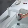 Grifo de lavabo de latón grifo de lavabo de hotel apartamento grifo de agua caliente y fría negro mate gris pistola blanco leche