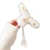 Accesorio para el cabello de pinza de tiburón marrón, de bajo volumen, esponjoso, para peinado semi-recogido, pinza grande de oso para el cabello, pinza de garra con orejas de gato y borla elegante para mujer