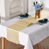 Toalha de mesa de cetim de seda estilo europeu de venda quente transfronteiriça com borda de bloqueio de alta densidade, corredor de mesa, decoração de festa de casamento, fonte de fornecimento