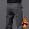 Pantalones Casuales Gruesos con Forro de Polar para Hombre Hong Kong 2026, Pantalones Caqui Rectos Ajustados Elásticos de Negocios para Hombre
