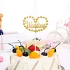 Decoración de pastel de cumpleaños dorada esmerilada tarjeta feliz tarjeta de fiesta romántica hermosa propuesta confesión
