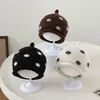 Sombrero infantil para niños, chupete de gato, borde enrollado, gorro de lana para bebés y niños pequeños, gorro tejido para otoño e invierno, gorra con protección para las orejas