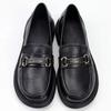 Zapatos Planos Jingbai para Mujer Estilo Británico Zapatos de Cuero Planos Estilo Casual Mocasines Antideslizantes Zapatos para Madres de Mediana Edad