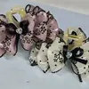 Presilha Grande de Flor de Botão de Organza com Laço Rede Nuvem Luxo Leve Grampo Tiburón para Parte de Trás da Cabeça Acessórios de Cabelo Elegantes Femininos