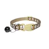 Collar con Parche para Mascotas para Perros y Gatos, Huella de Pata Única, Cascabel, Hebilla de Gato, Popular Nylon Gatito Modelo Nuevo