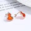 Pendientes de Hilo de Calabaza de Nicho de Plata de Ley 925 para Mujer Fritillaria Blanca Ónice Rojo Tornillo Gorra Hélice Ósea del Oído Joyería Coreana ins para el Oído