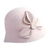 Rongmei 2026 Nuevo Sombrero Clásico Hepburn Transfronterizo con Ala Curva, Sombrero de Mezcla de Seda y Lana, Elegante Sombrero de Estilo Francés