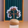 Enfeite Árvore da Fortuna de Cristal Natural com Base Irregular, Decoração Árvore do Dinheiro para Mesa de Casa e Escritório