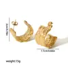 Estilo Ins Celebridad de Internet Pendientes de Acero de Titanio Plegado Lava Pendientes de Acero Inoxidable de Moda de Gama Alta para Mujer Pendiente