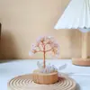 Lámpara de Noche Árbol de Dinero de Cristal Natural Transfronterizo Adornos Racimo de Cristal Blanco Luminoso USB Lámpara de Mesita de Noche Adornos para el Hogar