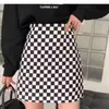Falda Elegante de Verano 2025 Estilo A-Line Nuevo Diseño Cuadros Cintura Alta Efecto Adelgazante Ajustada al Cuerpo Falda Corta