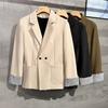 Casaco estilo Hong Kong masculino 2024 primavera e outono marca de moda ins Versátil High Street top Retrô americano jaqueta solta moderna
