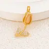 Colgante de Tulipan con Piedra Ojo de Gato para Mujer, Diseño de Nicho, Versátil y de Gama Alta, Accesorios para Joyería DIY que No se Desvanecen