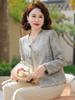 Jaqueta Nacional Chinoiserie Estilo Primavera Nova para Mães de Meia-Idade 2025 Novas Blusas Estilo Primavera e Outono para Mulheres de Meia-Idade e Idosas 40 e 50 Anos