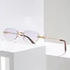 Gafas Planas Sin Montura que Cambian de Color Estilo Coreano Monturas para Mujer Tendencia Transfronteriza Monturas de Gafas Planas Anti-Luz Azul Gafas de Montura Pequeña
