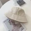 Sombrero de Pescador de Algodón Puro para Mujer Primavera y Otoño Estilo Coreano Estilo Japonés Color Sólido Sombrero Cubo Verano Protección Solar Facial Sombrero Cubo
