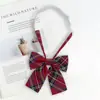 Nova Gravata Camisa Branca para Mulheres, Camisa Estilo Japonês Estilo Preppy, Gravata Feminina, Uniforme Escolar jk, Gravata Xadrez Vermelha e Amarela para Mulheres