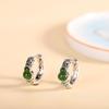 Brincos de Prata Esterlina S925 com Jaspe de Jade Hetian Nuvem Vazada Cabacinha Moda Brincos Simples
