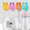 Gancho de Enchufe de Oso de Dibujos Animados, Adhesivo Fuerte Sin Taladro, Gancho de Pared para Almacenamiento de Enchufes de Oso de Cocina Sin Dejar Rastro