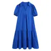 Vestido de Verano Nuevo de Popelina Suelto de Manga Corta para Mujer Estilo Europeo y Americano 2021 3441