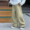Calça infantil Aimobebe 2026 outono para meninos e meninas 100% algodão lavada com areia solta casual calça longa reta confortável