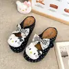 Zapatillas de Felpa de Gatito Lindas de Dibujos Animados Birkenstock para Mujer Otoño 2026 Lunares para Exteriores Suela Gruesa Antideslizantes de Punta Cerrada para Mujer