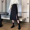 2025 I Falda de Cintura Alta Talla Grande para Mujer Primavera y Verano Nueva Estilo Coreano para Mujer Asimétrica que Cubre la Cadera Versátil Falda de Línea A