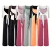 Conjunto de Tres Piezas para Mujer: Cárdigan Corto Estilo Puro Deseo de Siete Mangas con Lazada y Almohadillas en el Pecho, Camisola, Pantalones Rectos de Cintura Alta