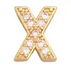 K62 Accesorios populares europeos y americanos letra latón circón chapado en oro de 18 quilates colgante pequeño collar colgante