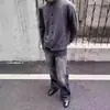 Suéter vintage de outono e inverno com gola alta parcial para homens, cardigã de tricô estilo old money, jaqueta casual cleanfit com vibe descontraída