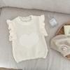 Chaleco de Punto para Niñas Estilo Coreano Primavera 2025 Nuevo Estilo Niña Amor Calado Moda Exterior Chaleco