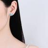 Pendientes Simi Gel Drop Perla Sintética Azul Pétalo Pendientes Simples para Dama Pendientes para Mujer