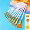 Amazon Haste de Plástico 12 Peças Pincel de Cabelo de Nylon para Guache Pintura Infantil Belas Artes Pincel para Aquarela Pincel de Óleo