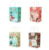 Impermeable Aceite Lindo Set Navideño Hombre de Jengibre Caja de Empaque para Hornear Galletas Bolsa de Regalo