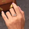 Lujo Ligero, Anillo Apilable de Cara de Huevo de Gama Alta, Anillo de Boda Clásico Simple Dos en Uno, Anillo de Moda