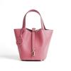 2025 Bolso Explosivo para Mujer Capa Superior Piel de Vaca Bolso Cesta de Verduras Combinable Bolso Balde Bolso de Cuero Genuino para Mujer Bolso de Mano de Alta Gama