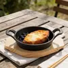 Chapa Teppanyaki Doméstica Redonda de Ferro Fundido Cozinha Japonesa Coreana Duas Alças Comercial Coreana Ocidental Chapa para Bife