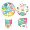 Mm046 Fiesta de Primavera Pascua Fiesta Festival Fiesta Banner 8 Personas Juego de 4 Piezas Plato de Papel Servilleta Vaso