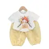 Conjunto Nuevo de Verano para Niñas: Camiseta Dulce para Niña y Pantalón Cuadros Anti-Mosquitos Conjunto Casual Infantil