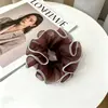 Goma de pelo scrunchie vintage versátil extragrande para adultos, elegante scrunchie floral para coleta