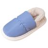 Pantuflas de Algodón de Tela con Suela Blanca Grande para Mujer Invierno Tacón Uso Exterior Cálidas con Forro Polar Interior Suela Gruesa Zapatos de Algodón de Luna para Hombre