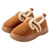 Fábrica de zapatos Qidan zapatos acolchados de algodón para mujer otoño e invierno lana de cordero zapatos pan suela gruesa forro polar sensación de caminar sobre mierda cálidos para el hogar zapatillas de bolsa en el talón