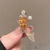 Broche de Mariposa de Moda de Alta Gama Lujo Ligero Perla a Prueba de Luz Pin Hoja de Ginkgo de Alta Gama Nicho Nuevo Corsage