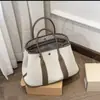 Bolso de Jardín Nuevo de Lona y Piel de Vaca Primavera/Verano 2026, Bolso de Hombro Cruzado, Bolso Tote de Gran Capacidad, Bolso para Viajar al Trabajo para Mujeres