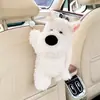 Bonito cojín para asiento de coche de cachorro, felpa de otoño e invierno, cálido, antideslizante, funda de asiento, cojín creativo de dibujos animados para asiento de coche