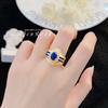 Familia de tarjetas con el mismo estilo de sentido de alta gama medieval color anillo de piedra preciosa Europa y Estados Unidos diseño de personalidad de oro de lujo ligero anillo retro para mujer