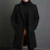 Nuevo abrigo de lana de color liso con solapa de un solo botón para hombre de Amazon, gabardina cárdigan casual de moda juvenil