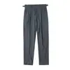 Calça Nápoles Masculina Calça de Nove Pontos Marrom Pequena Reta Caída Casual de Negócios Calça de Cintura Alta Masculina Slim Fit